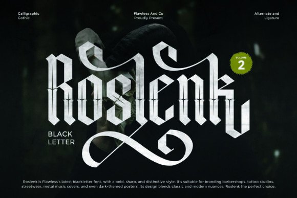 Roslenk Volume 2 Font: Sharp Blackletter Power for Bold Projects