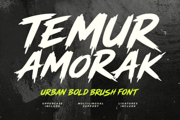 Unleash Raw Power with Temur Amorak Urban Bold Brush Font